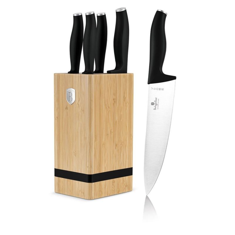 ZESTAW NOŻY BERLINGER HAUS BH-2971 MATTE BLACK W BLOKU BAMBUSOWYM - obrazek 4
