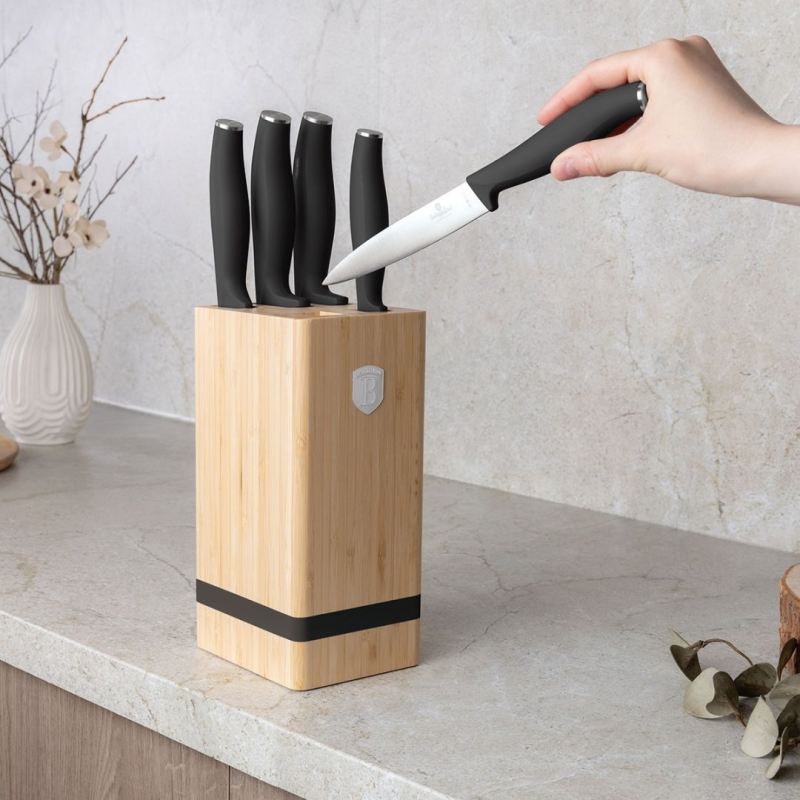 ZESTAW NOŻY BERLINGER HAUS BH-2971 MATTE BLACK W BLOKU BAMBUSOWYM - obrazek 5