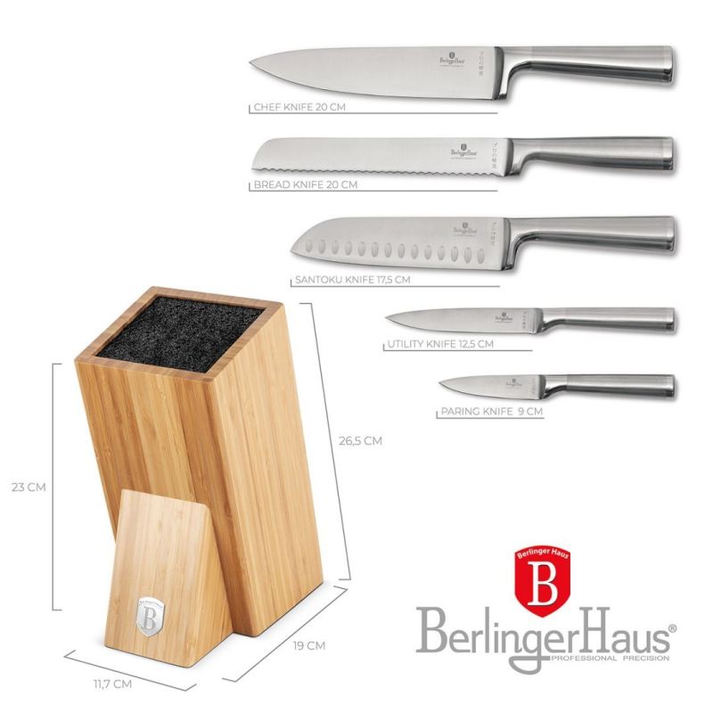 ZESTAW NOŻY BERLINGER HAUS BH-2805 W BLOKU BAMBUSOWYM - obrazek 3