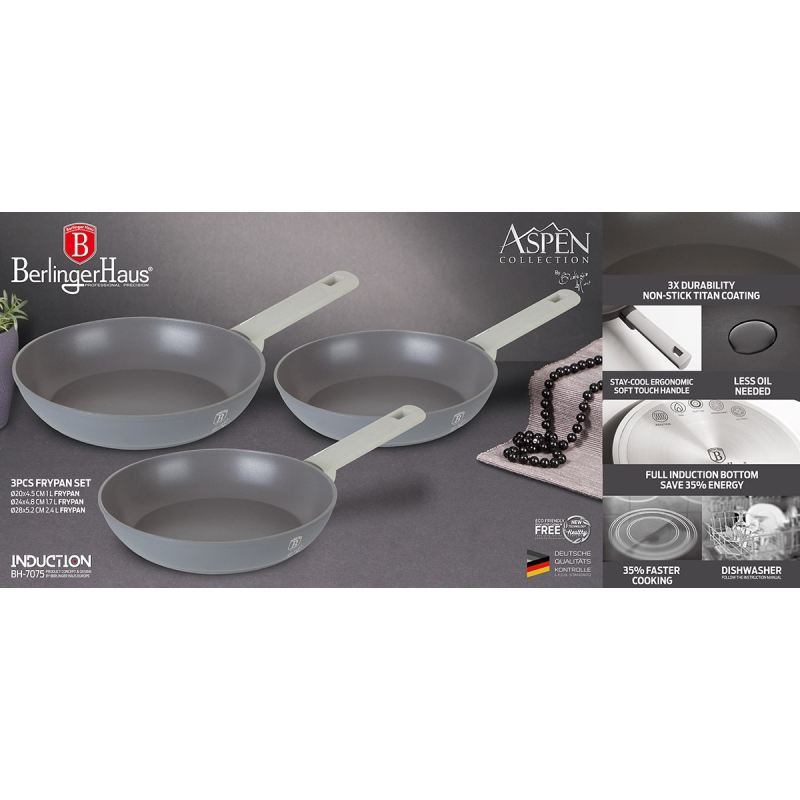 ZESTAW PATELNI TYTANOWYCH BERLINGER HAUS BH-7075 ASPEN - obrazek 4