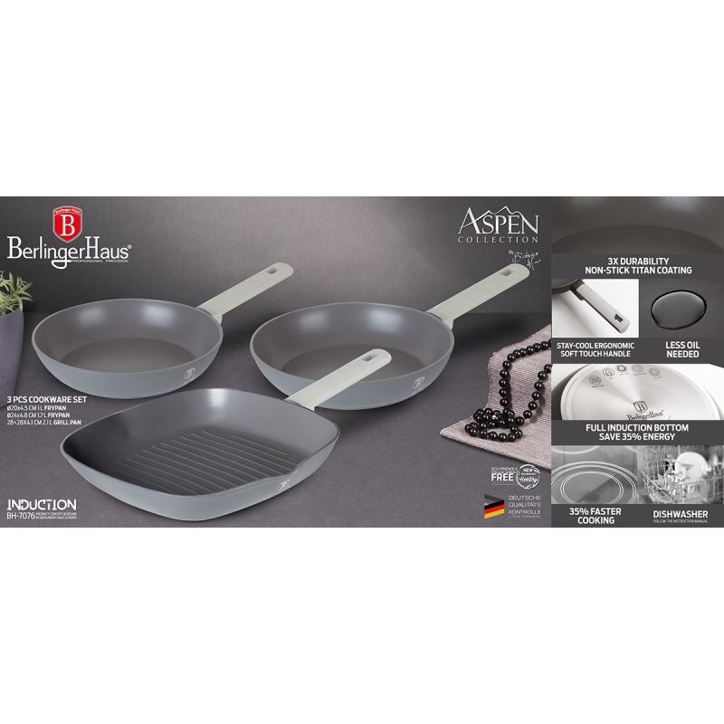 ZESTAW PATELNI TYTANOWYCH BERLINGER HAUS BH-7076 ASPEN - obrazek 4