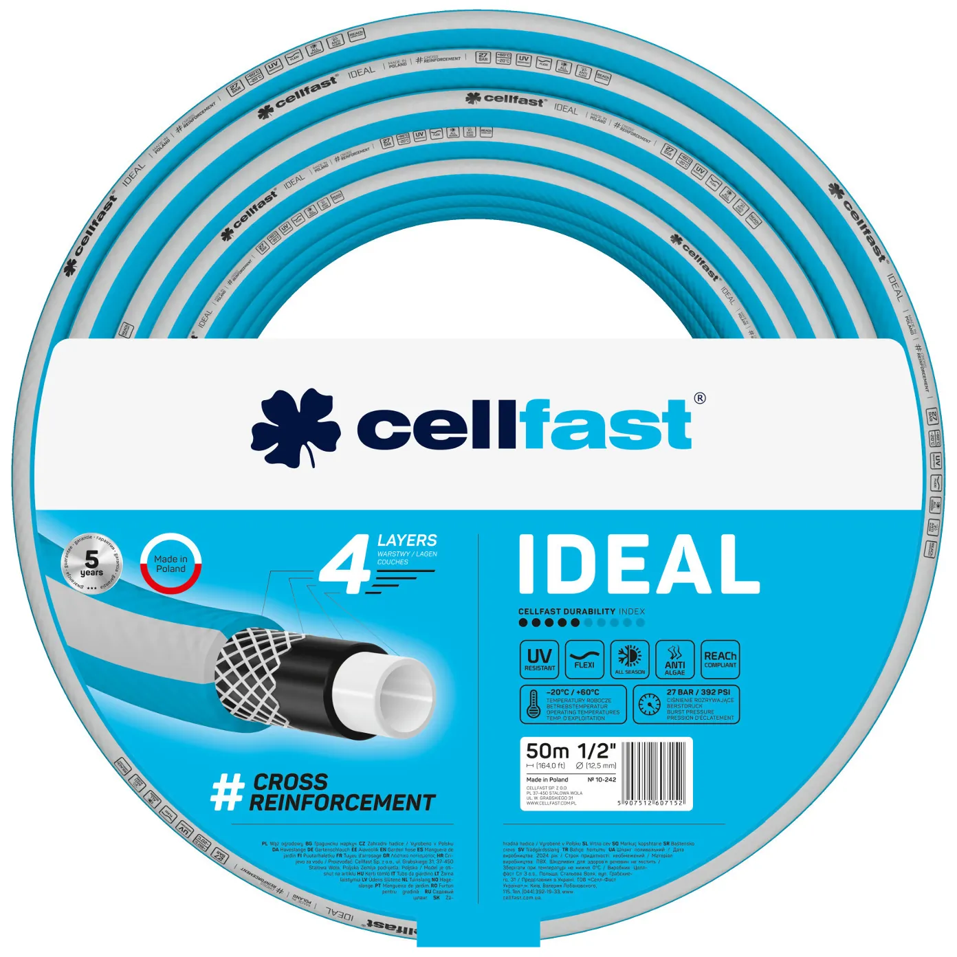 Wąż ogrodowy Cellfast IDEAL 1/2" 50m