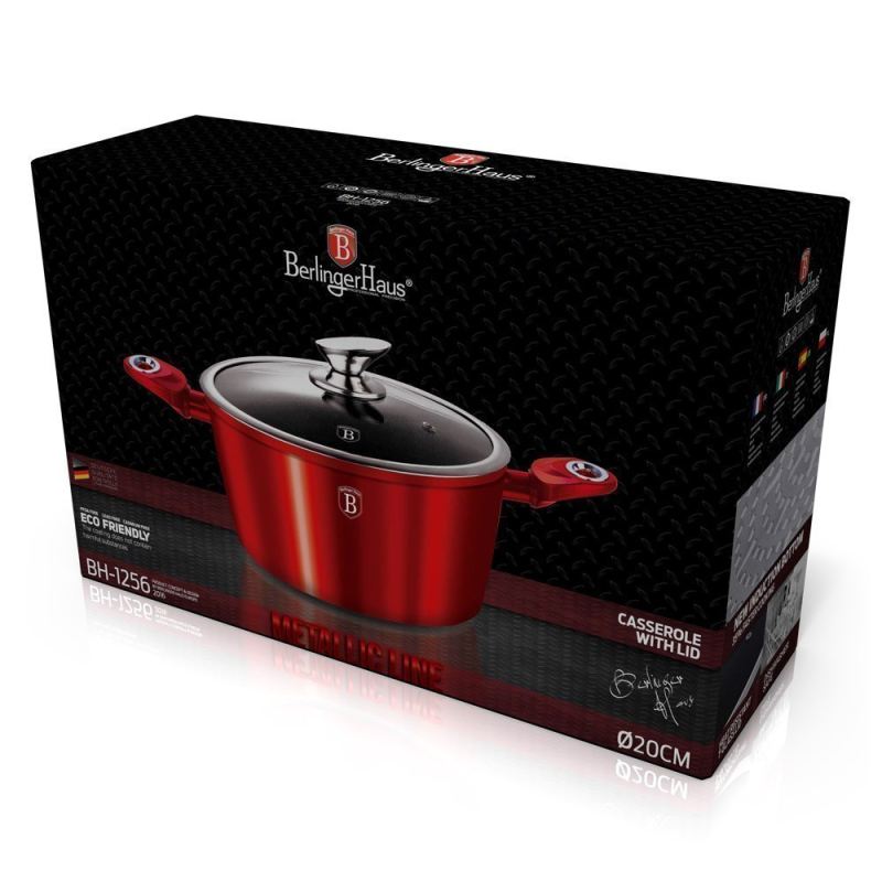 GARNEK GRANITOWY 28cm BERLINGER HAUS RED METALLIC LINE BH-1258 - obrazek 2