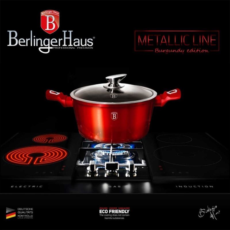 GARNEK GRANITOWY 28cm BERLINGER HAUS RED METALLIC LINE BH-1258 - obrazek 4