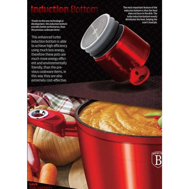 GARNEK GRANITOWY 28cm BERLINGER HAUS RED METALLIC LINE BH-1258 - obrazek 8