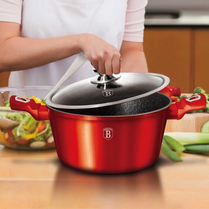 GARNEK GRANITOWY 28cm BERLINGER HAUS RED METALLIC LINE BH-1258 - obrazek 9