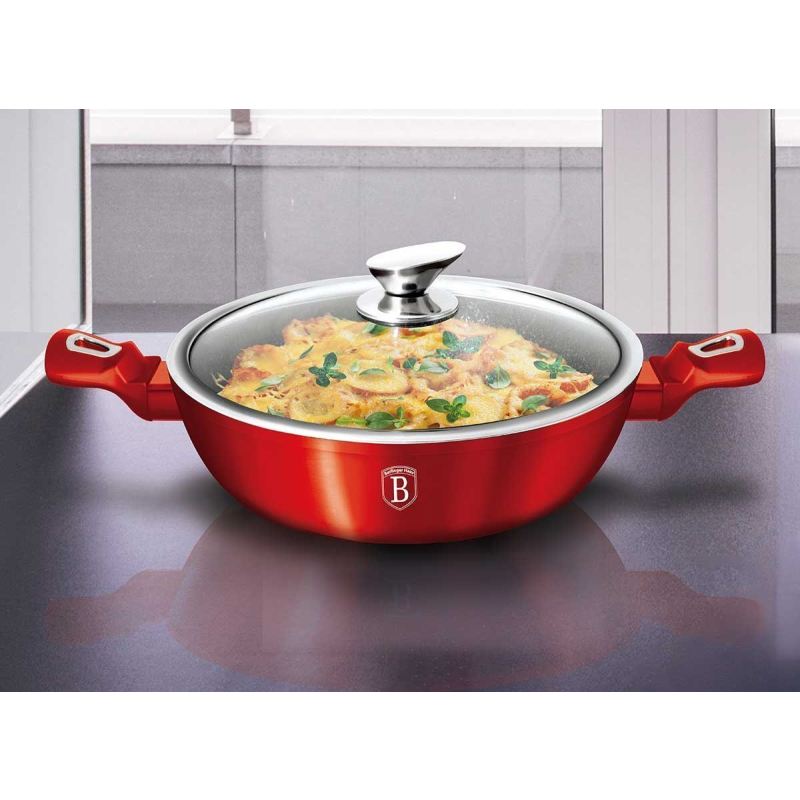 GARNEK GRANITOWY 28cm BERLINGER HAUS RED METALLIC LINE BH-1263 - obrazek 3