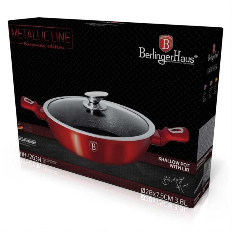 GARNEK GRANITOWY 28cm BERLINGER HAUS RED METALLIC LINE BH-1263 - obrazek 6