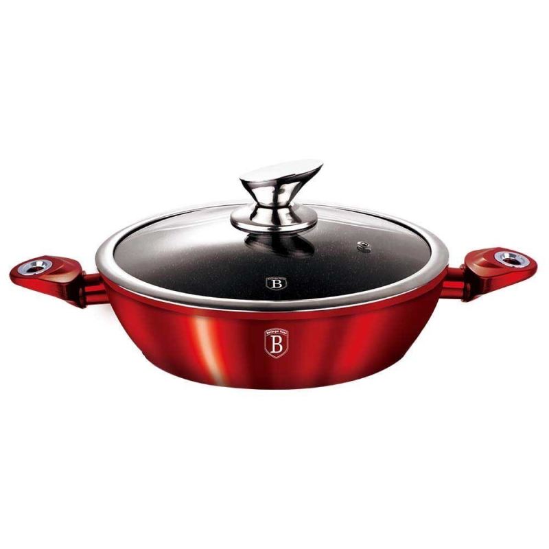 GARNEK GRANITOWY 28cm BERLINGER HAUS RED METALLIC LINE BH-1263