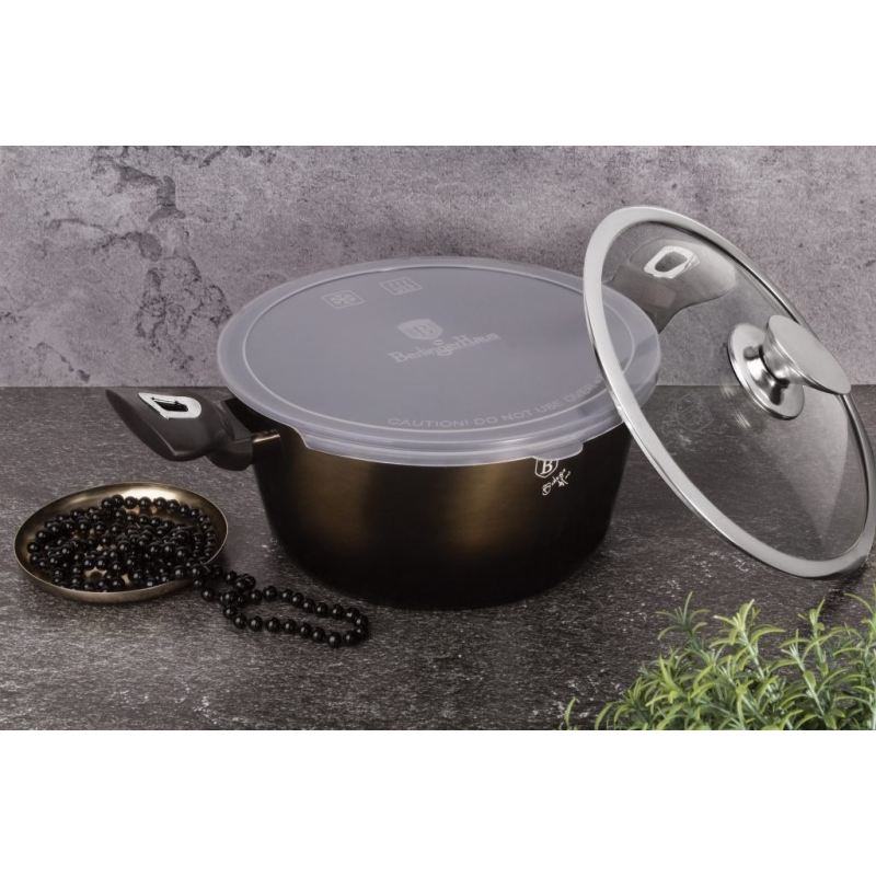 GARNEK GRANITOWY 28cm BERLINGERHAUS BH-6606 SHINY BLACK - obrazek 2
