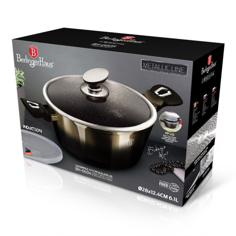 GARNEK GRANITOWY 28cm BERLINGERHAUS BH-6606 SHINY BLACK - obrazek 13
