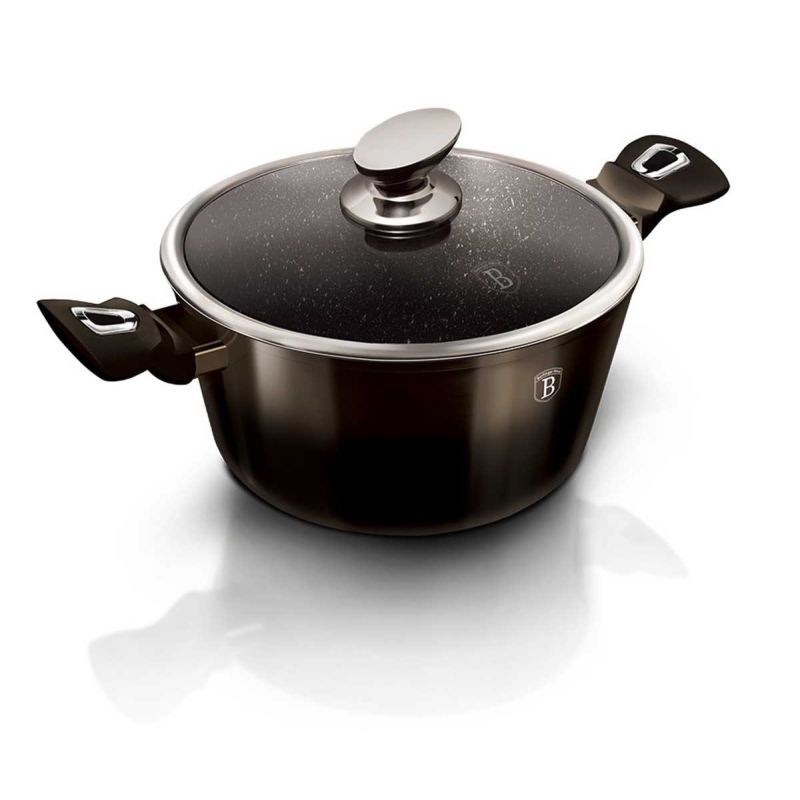 GARNEK GRANITOWY 28cm BERLINGERHAUS BH-6606 SHINY BLACK - obrazek 3