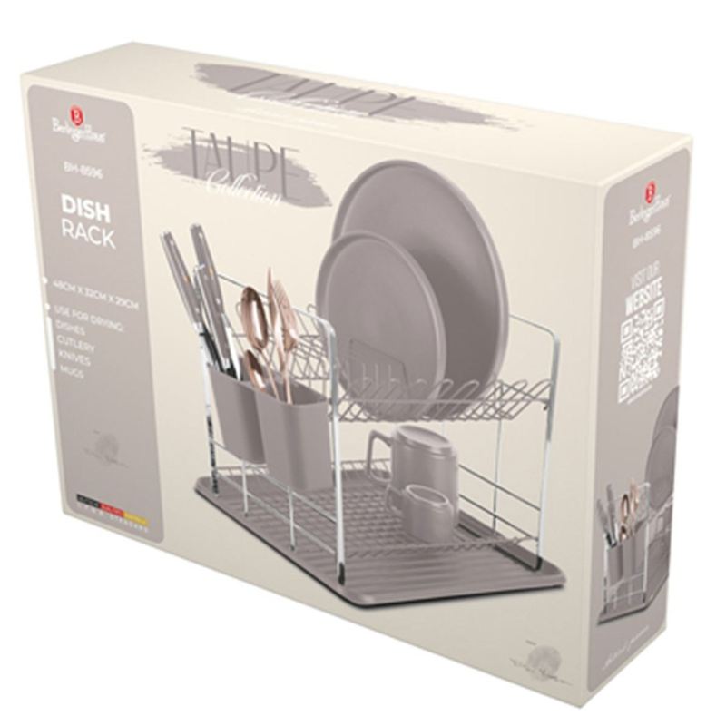 SUSZARKA DO NACZYŃ Z OCIEKACZEM BERLINGER HAUS BH-8596 TAUPE - obrazek 2