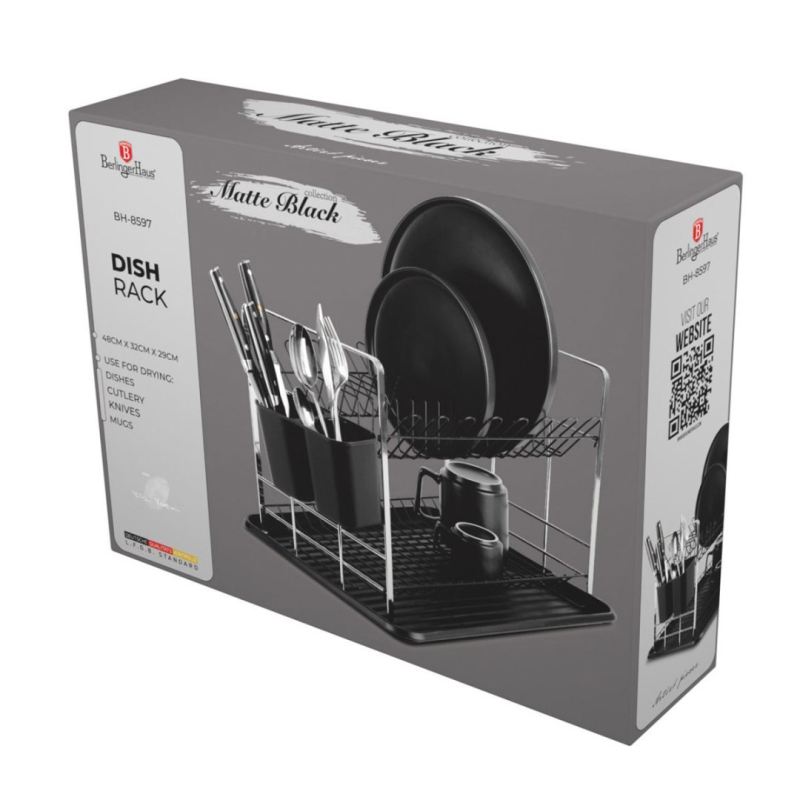 SUSZARKA DO NACZYŃ Z OCIEKACZEM BERLINGER HAUS BH-8597 MATTE BLACK - obrazek 2