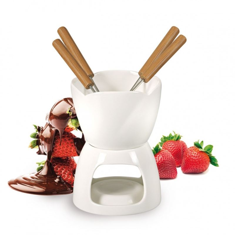 ZESTAW DO FONDUE CZEKOLADOWEGO + WIDELCZYKI BANQUET BIANCA - obrazek 2