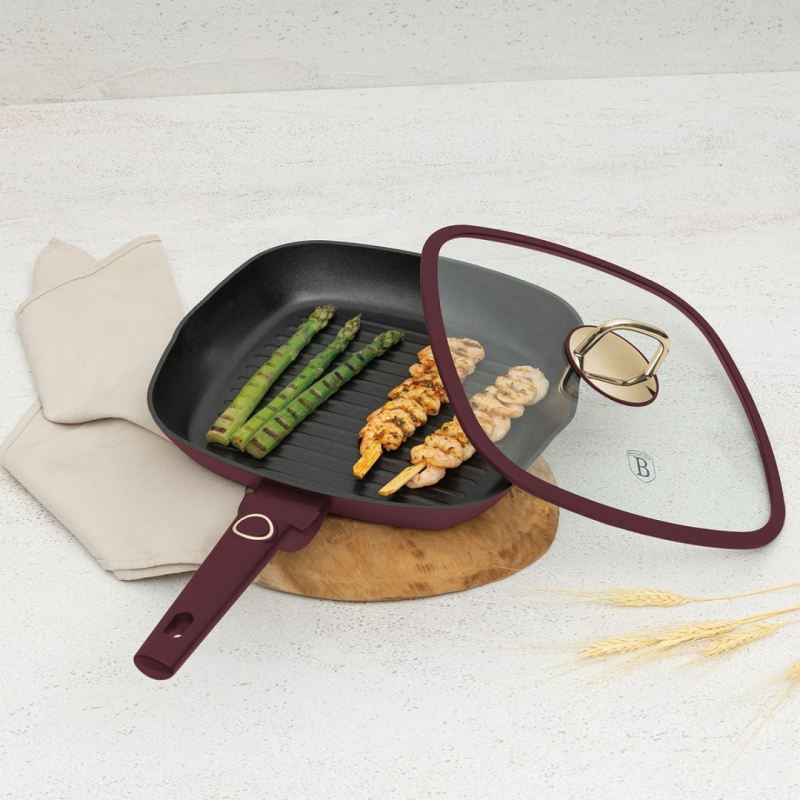 PATELNIA GRILLOWA TYTANOWA Z POKRYWĄ 28cm BERLINGER HAUS BH-8037 LEONARDO - obrazek 2