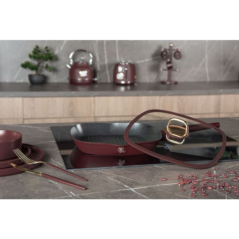 PATELNIA GRILLOWA TYTANOWA Z POKRYWĄ 28cm BERLINGER HAUS BH-8037 LEONARDO - obrazek 6