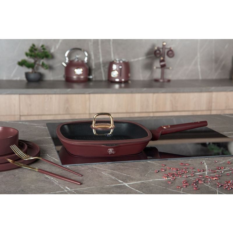 PATELNIA GRILLOWA TYTANOWA Z POKRYWĄ 28cm BERLINGER HAUS BH-8037 LEONARDO - obrazek 7