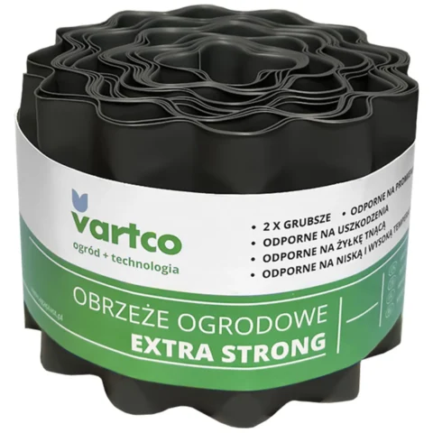 Obrzeże ogrodowe faliste 20cm x9m Vartco Extra Strong szare