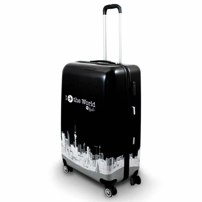 Walizki zestaw czarno biale Fly the World - obrazek 5