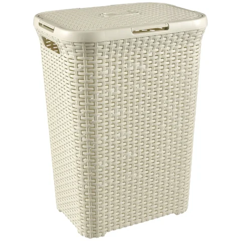 Kosz na bieliznę Curver Natural Style 60L kremowy