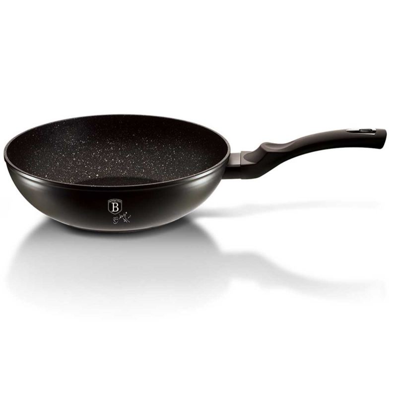 WOK GRANITOWY 28cm BERLINGERHAUS BLACK SILVER BH-1848 - obrazek 2