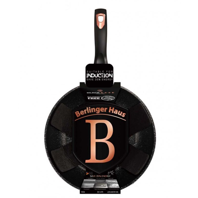 WOK GRANITOWY 30cm BERLINGER HAUS BLACK ROSE BH-6178 - obrazek 4