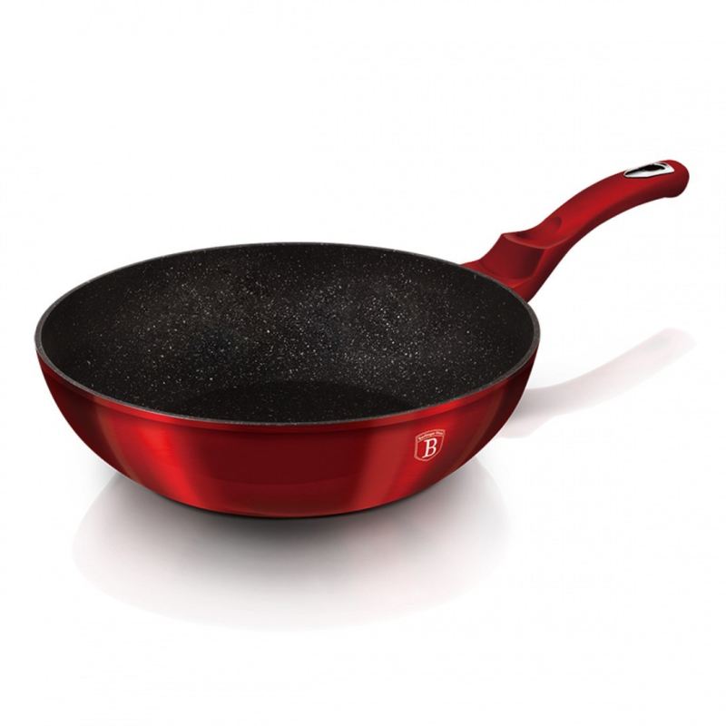 WOK GRANITOWY 30cm BERLINGER HAUS LINE BH-6166 BURGUNDY - obrazek 2