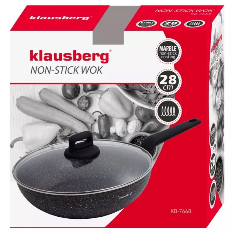 WOK MARMURKOWY Z POKRYWĄ KLAUSBERG 28cm KB-7668 - obrazek 7