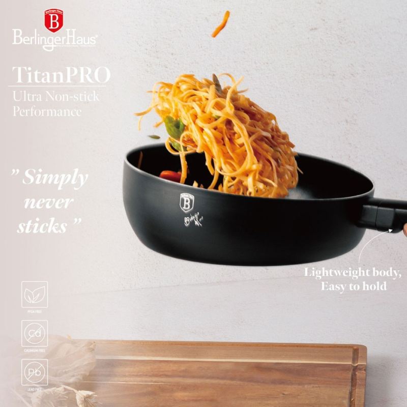 WOK PATELNIA FLIP TYTANOWA 26cm BERLINGER HAUS BH-8029 LEONARDO - obrazek 5