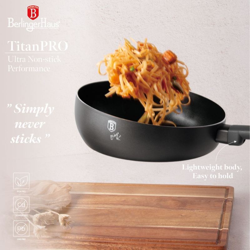 WOK PATELNIA FLIP TYTANOWA 26cm BERLINGER HAUS BH-8119 ANTRACIT - obrazek 2