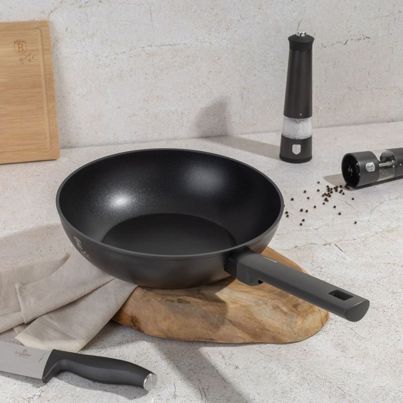WOK TYTANOWY 28cm BERLINGER HAUS BH-8123 ANTRACIT - obrazek 2