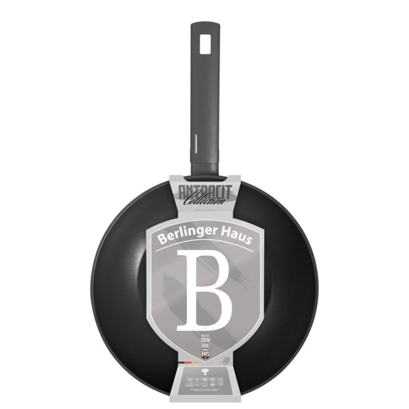 WOK TYTANOWY 28cm BERLINGER HAUS BH-8123 ANTRACIT - obrazek 6