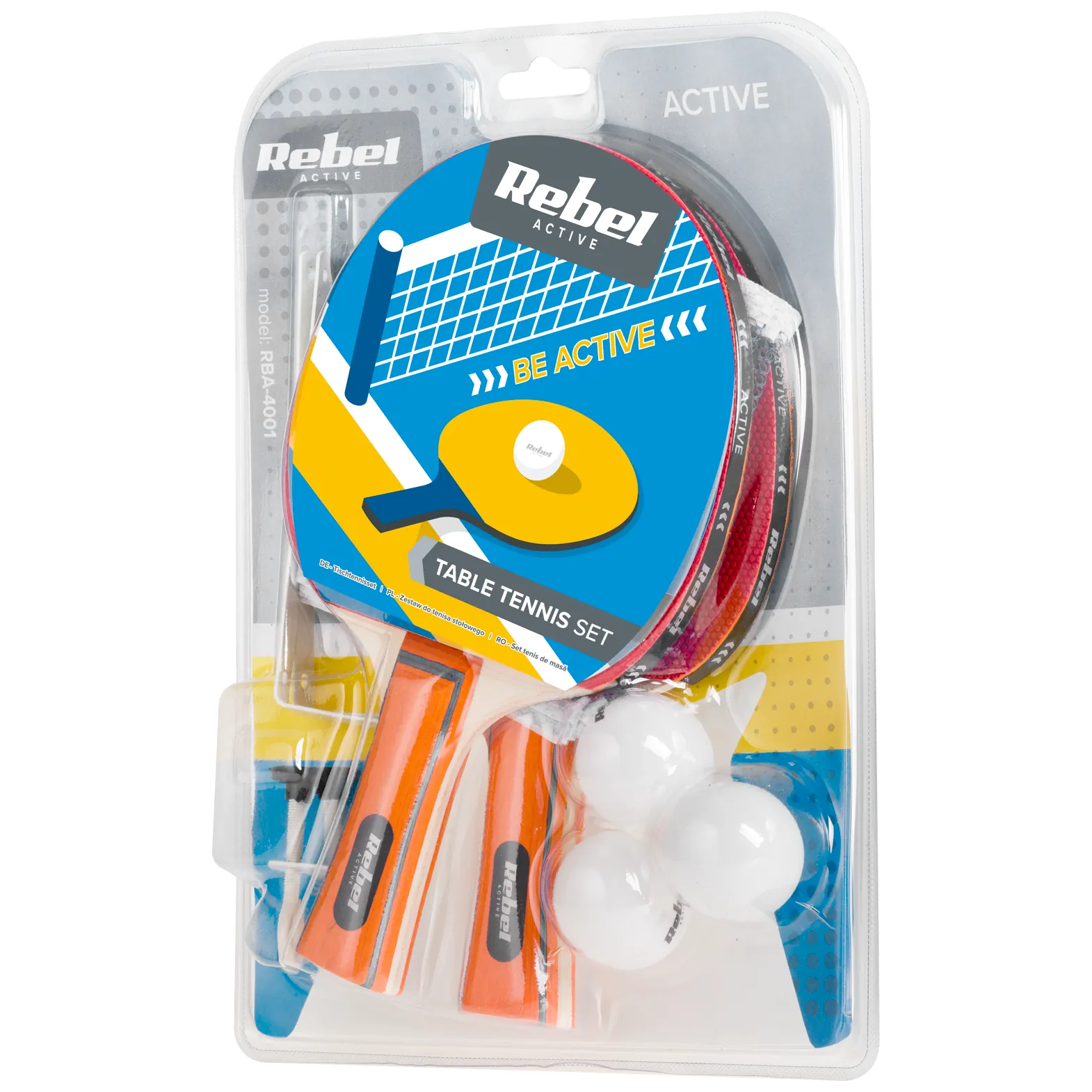 Zestaw rakietek do tenisa stołowego z siatką REBEL ACTIVE - obrazek 8