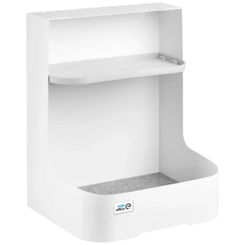 Pojemnik podbiurkowy / organizer z półką na akcesoria Ergo Office, biały, max. 5kg, ER-442