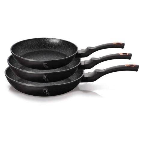 ZESTAW 3 PATELNI GRANITOWYCH BERLINGERHAUS BLACK ROSE BH-6158