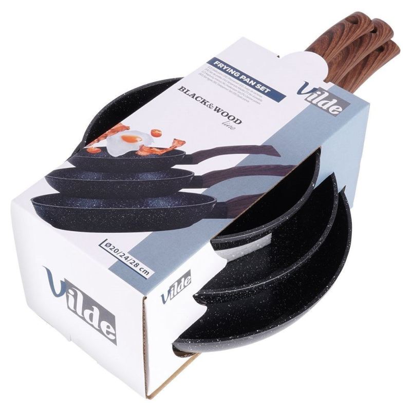 ZESTAW 3 PATELNI GRANITOWYCH BLACK&WOOD 20/24/28 cm 199011 - obrazek 12