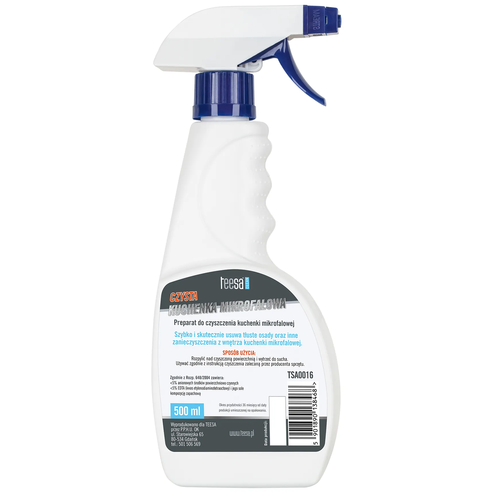 Preparat do czyszczenia kuchenki mikrofalowej 500ml TEESA - obrazek 3