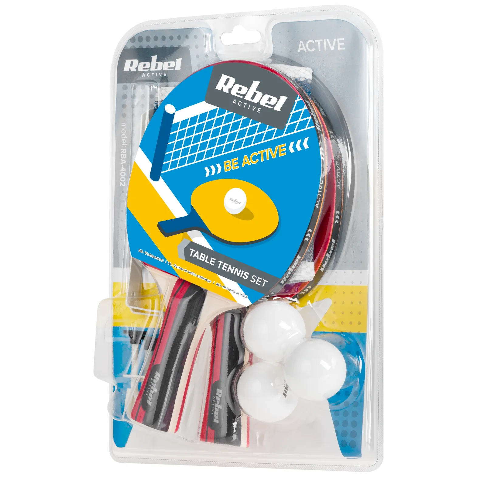 Zestaw rakietek do tenisa stołowego z siatką REBEL ACTIVE - obrazek 8