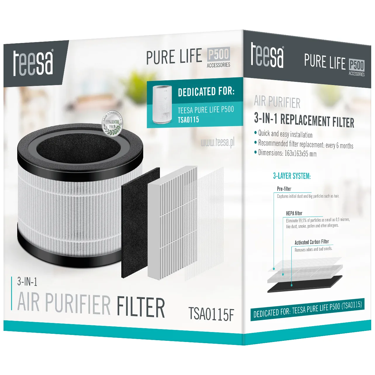 Filtr do oczyszczacza powietrza TEESA PURE LIFE P500 - obrazek 3
