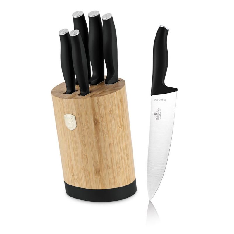 ZESTAW NOŻY BERLINGER HAUS BH-2753 MATTE BLACK W BLOKU BAMBUSOWYM - obrazek 2