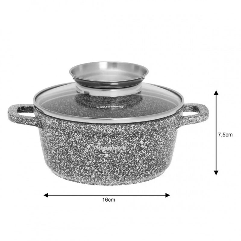 GARNEK MARMURKOWY 1,3L 16cm KLAUSBERG KB-7519 - obrazek 3