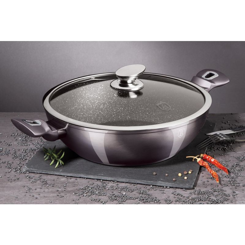 GARNEK GRANITOWY WOK 28cm BERLINGER HAUS BH-7111 CARBON PRO - obrazek 3