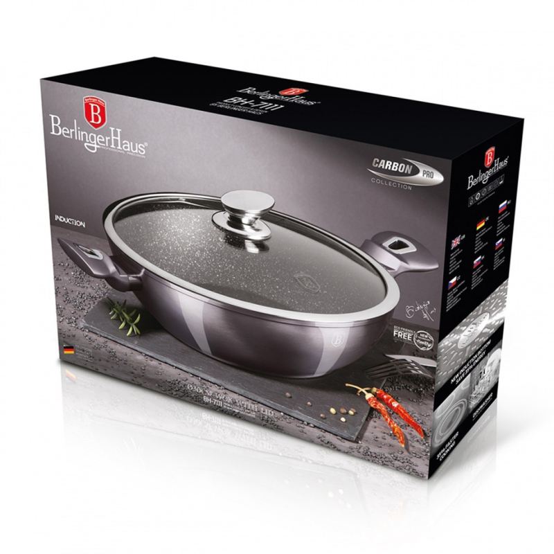 GARNEK GRANITOWY WOK 28cm BERLINGER HAUS BH-7111 CARBON PRO - obrazek 6