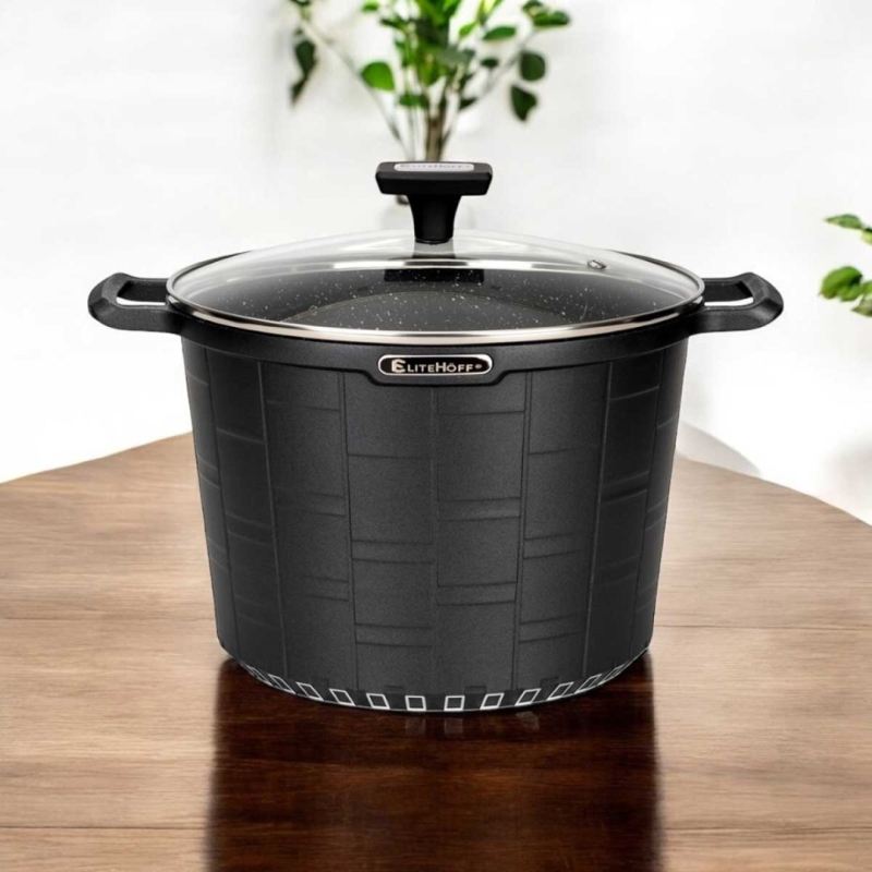 GARNEK GRANITOWY Z POKRYWĄ 24cm 6,5L E-7032 - obrazek 2