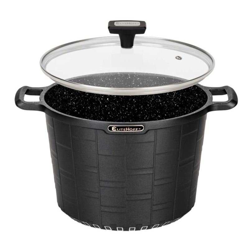 GARNEK GRANITOWY Z POKRYWĄ 24cm 6,5L E-7032 - obrazek 3