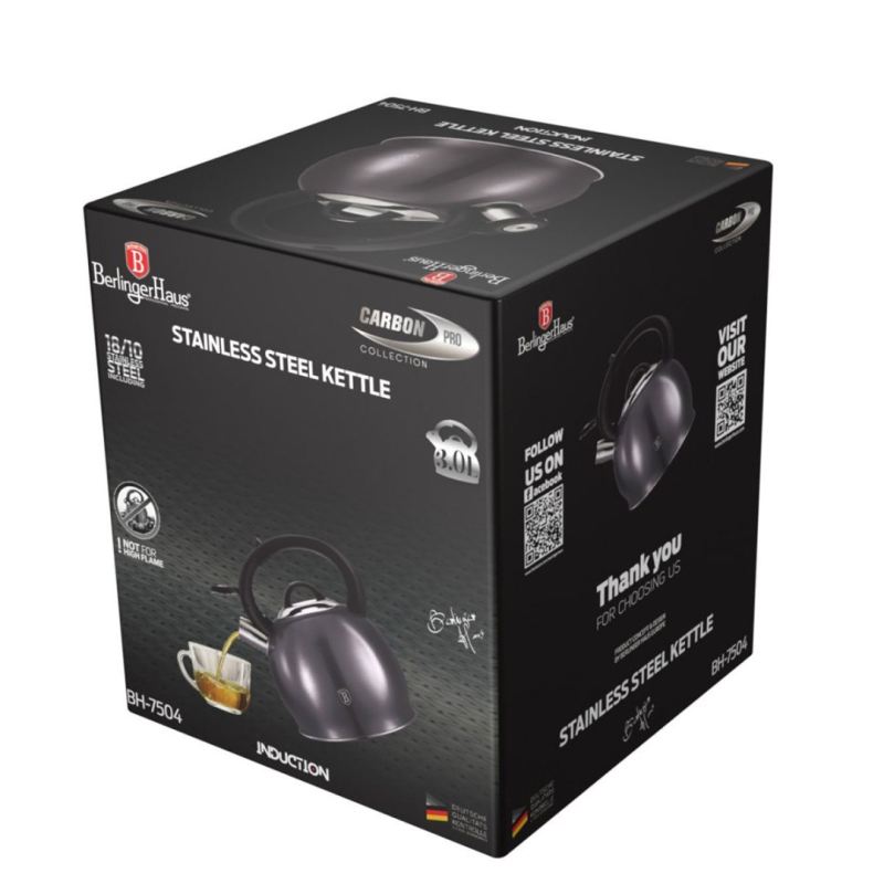 CZAJNIK 3L BERLINGER HAUS BH-7504 Z GWIZDKIEM CARBON PRO - obrazek 2
