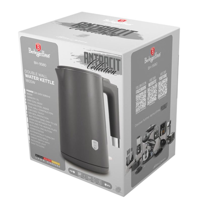 CZAJNIK ELEKTRYCZNY 1,7L BERLINGER HAUS BH-9580 ANTRACIT - obrazek 6