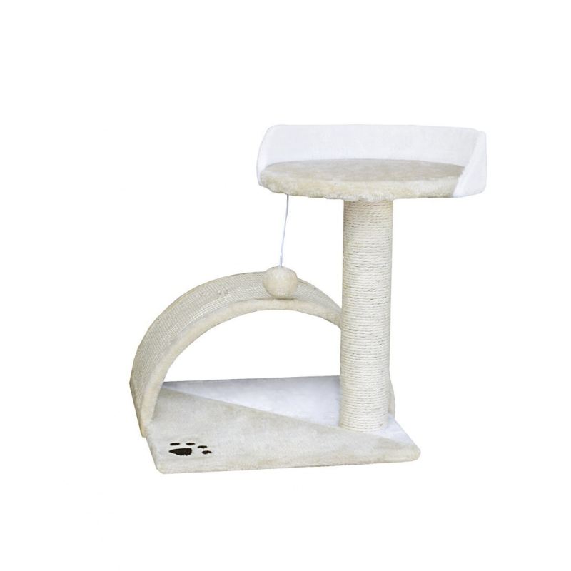 Drapak dla kota Legowisko+Budka biało-beżowy 43cm - obrazek 5