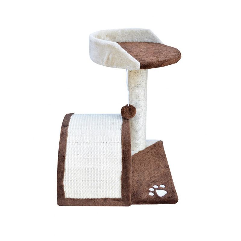 Drapak dla kota Legowisko+Budka biało-brązowy 43cm - obrazek 4